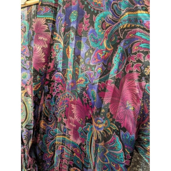 Vintage Inner‎ Most Floral Lounge Wrap Satin Robe Women's Medium - Picture 4 of 8